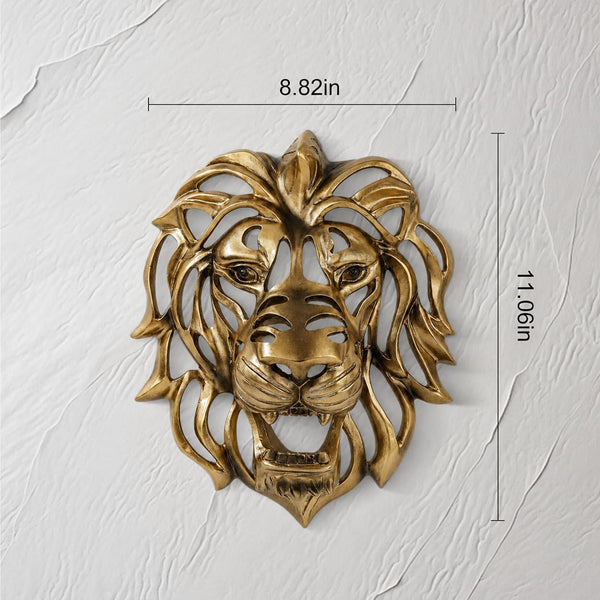 Gold Lion Head Wall Decor