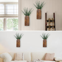 Brown Wooden Wall Planters (Set of 2)
