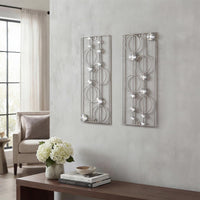 Silver Metal Wall Sculpture (Set of 2)