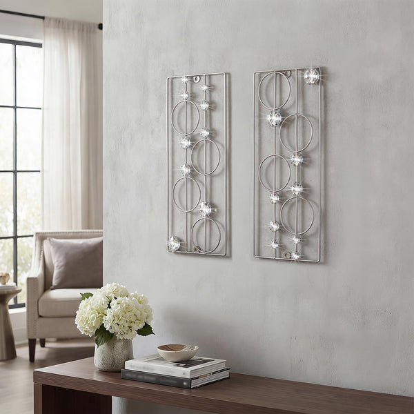 Silver Metal Wall Sculpture (Set of 2)