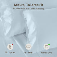 Sky Blue Sateen Pillowcases (Set of 2)