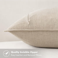Natural Beige Euro Sham Cover (Set of 2)