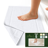 White Cotton Bath Mat (Set of 6)