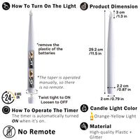 Gold LED Taper Candles (Set of 2)