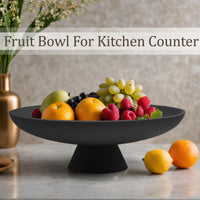 Black Pedestal Fruit Bowl