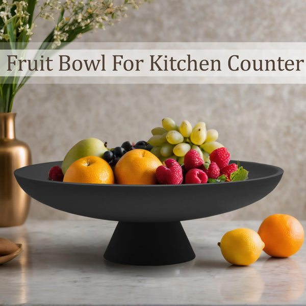 Black Pedestal Fruit Bowl