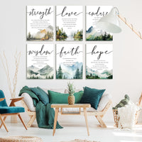 Faith Hope Love Wall Panels (Set of 6)