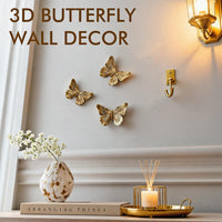 Copper Butterfly Wall Decor (Set of 3)