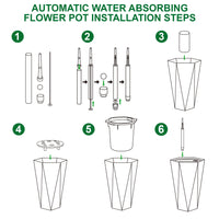 Self-Watering White Planters (Set of 2)