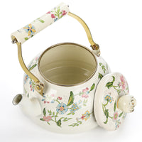 Green Floral Enamel Kettle