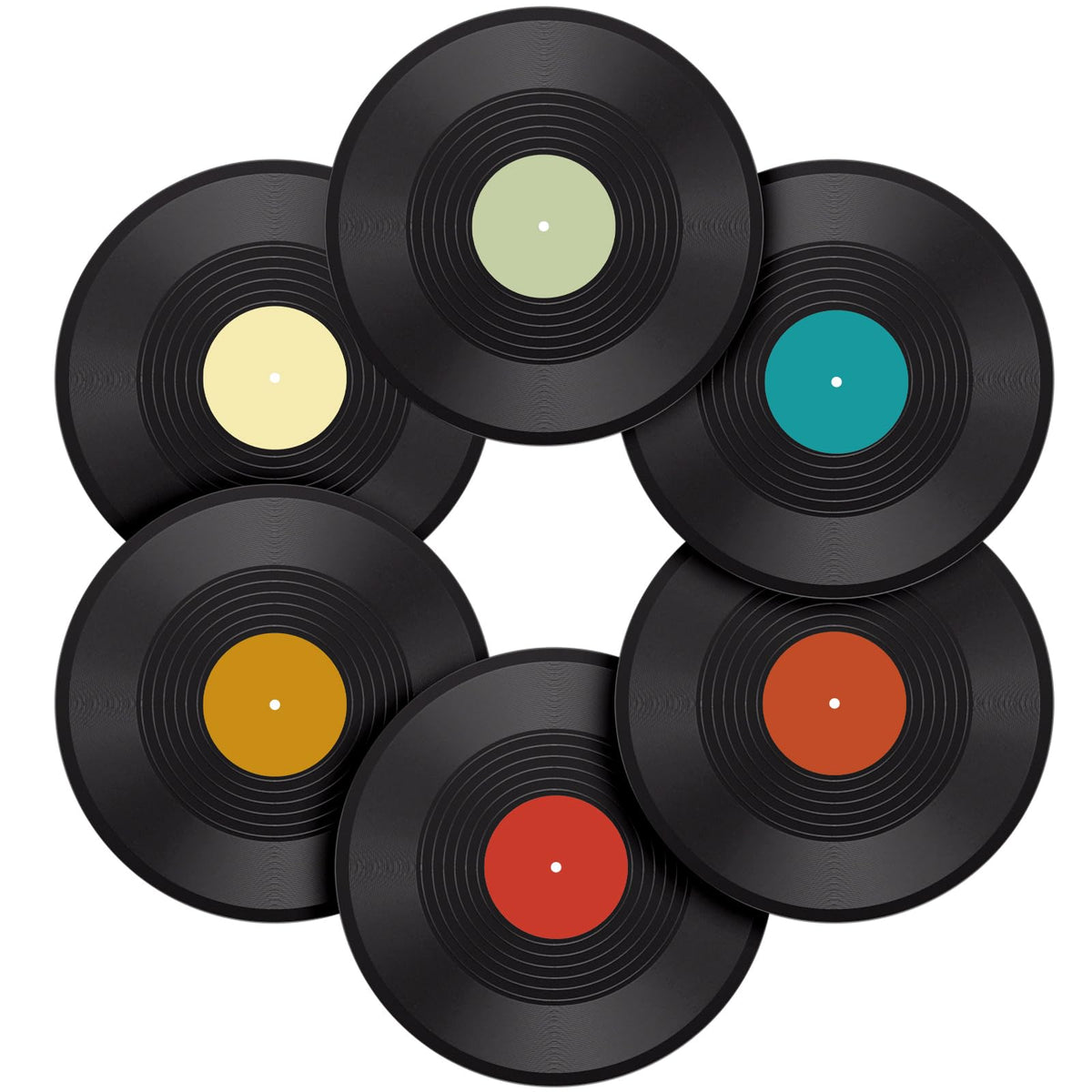 Vinyl Record Wall Decor (Set of 6)