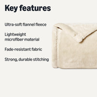 Beige Fleece Throw (Set of 2)