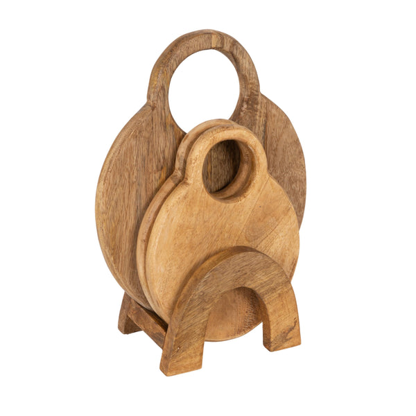 Round Mango Wood Cutting Boards (Set of 3)