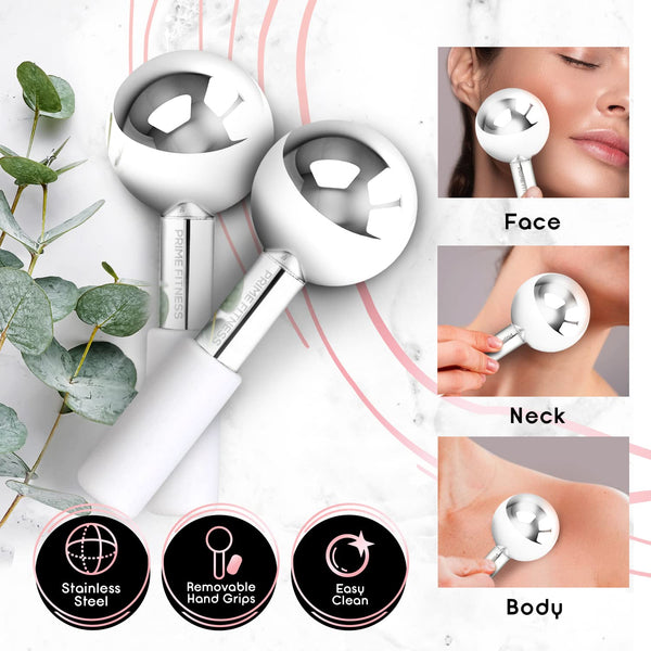 White Facial Ice Globes