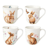 Butterfly Meadow Bunny Mugs (Set of 4)