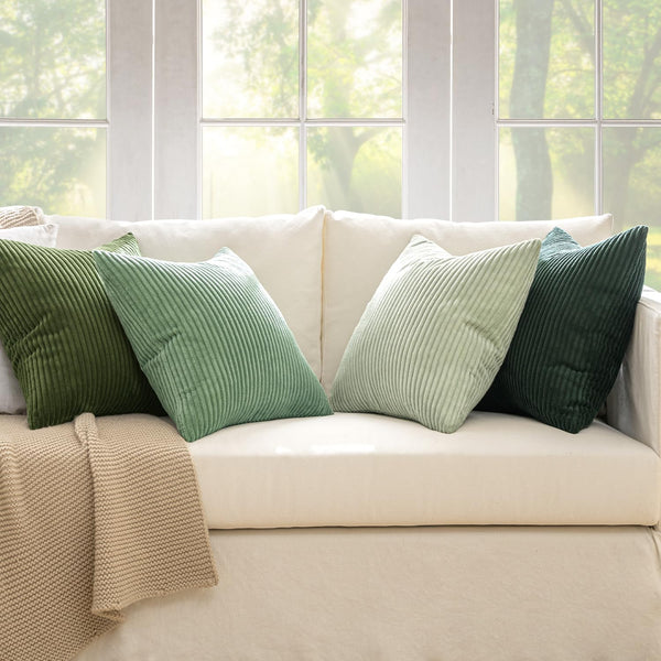 Forest Green Corduroy Pillow Cover (Set of 4)