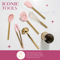 Pink & Gold Utensil Set (Set of 7)