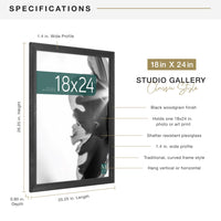 Black Woodgrain Gallery Frame