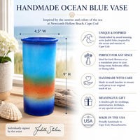 Ocean Blue Pottery Vase