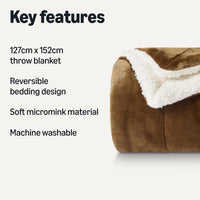 Brown Sherpa Throw Blanket