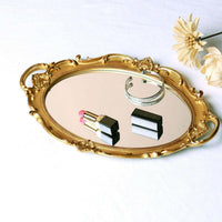 Gold Mirrored Oval Tray