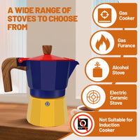 Blue Aluminum Moka Pot