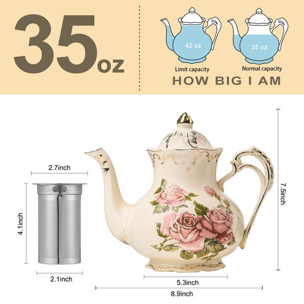 Rose Teapot with Infuser