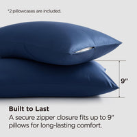 Navy Bamboo Pillowcases (Set of 2)