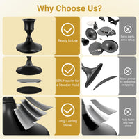 Black Taper Candle Holders (Set of 12)