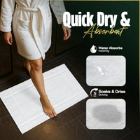 White Cotton Bath Mat (Set of 6)