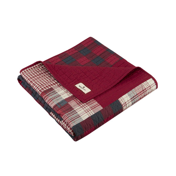 Red Quilted Throw Blanket