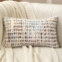 Orange Tufted Lumbar Pillow Cover