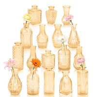 Gold Glass Bud Vases (Set of 17)
