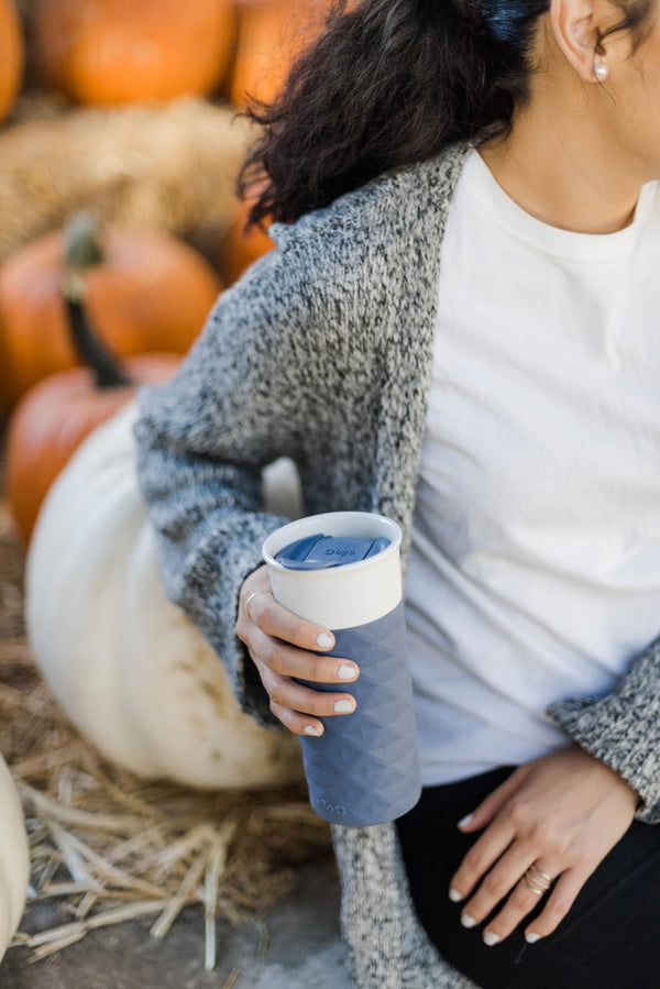 Blue Ceramic Travel Mug
