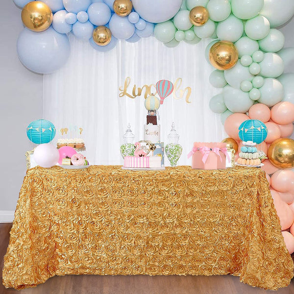Gold Rosette Satin Tablecloth