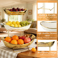 Gold Three-Tier Fruit Stand