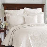Ivory Floral Matelassé Coverlet
