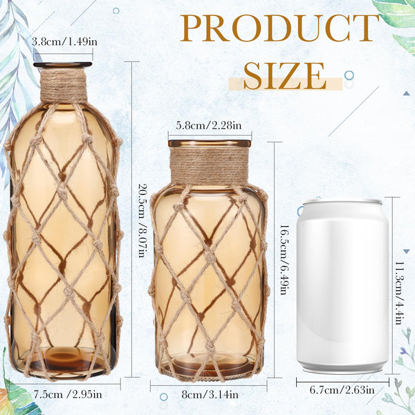 Coastal Rope Glass Vase (Set of 2)