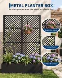 Metal Planter Box With Trellis