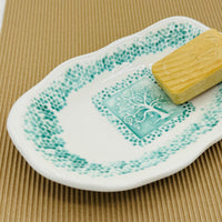 Green Pottery Soap Dish