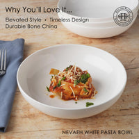 White Nevaeh Pasta Bowls (Set of 4)