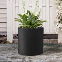 Round Black Concrete Planter