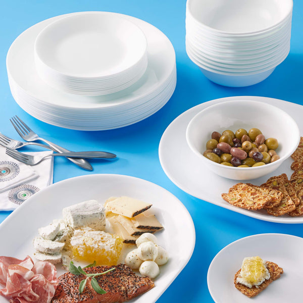 White Glass Dinner Set