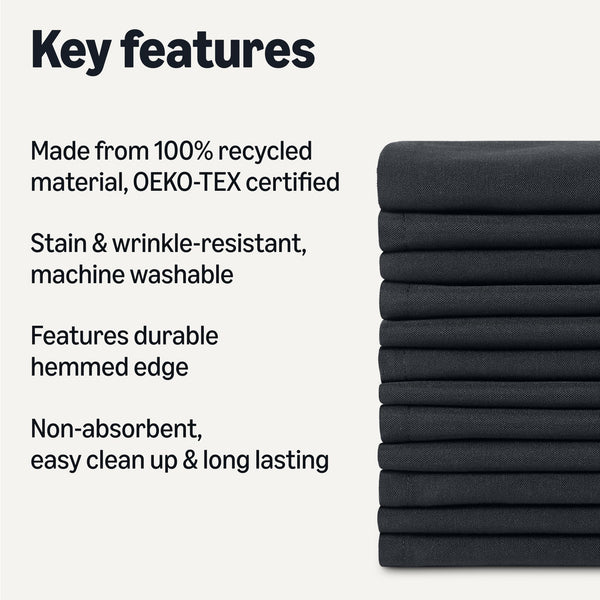 Black Cloth Napkins (Set of 12)