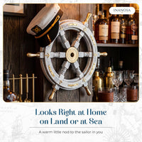 White Wooden Ship Wheel