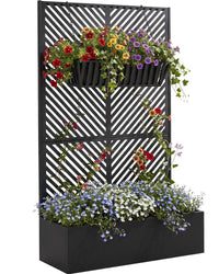 Metal Planter Box With Trellis
