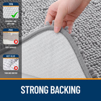Grey Chenille Bath Mat (Set of 3)