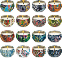 Scented Tin Candles (Set of 16)