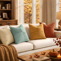 Teal Corduroy Throw Pillow Cover (Set of 4)