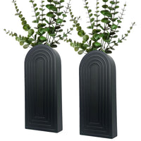 Black Wooden Wall Vases (Set of 2)